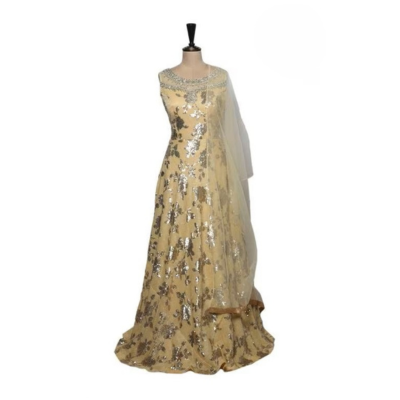 Golden Neeru's Womens Kora Fabric Gown