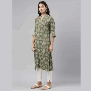 Neeru's 8004B89 Rayon Fabric Green Tunic