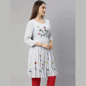 Neeru's F5082 Chiffon Fabric Blue Tunic