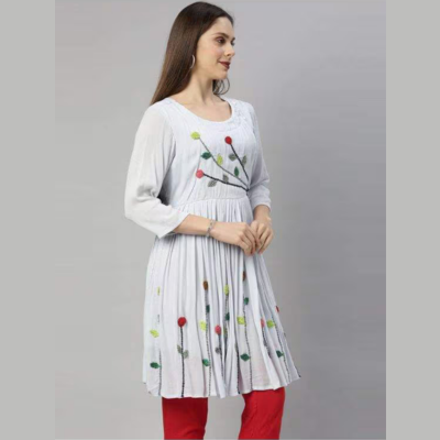 Neeru's F5082 Chiffon Fabric Blue Tunic