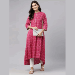 Neeru's NPM1340J Cotton Fabric Rani Pink Tunic